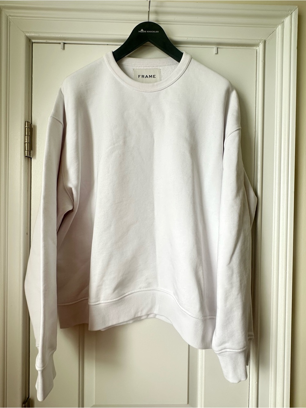 Frame Denim men's Crewneck Sweater in Light White